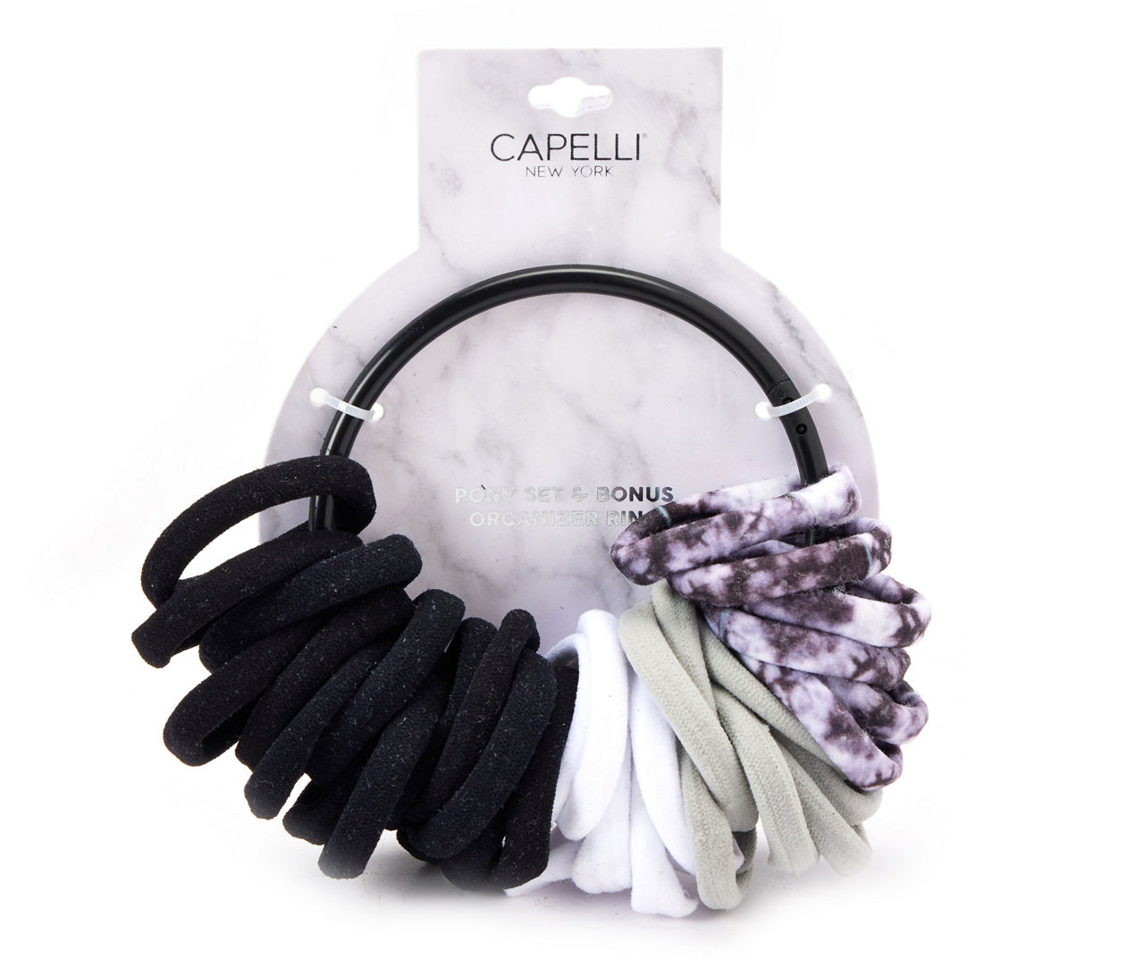 Capelli Grayscale & TieDye 35Piece Hosiery Hair Tie Set Big Lots