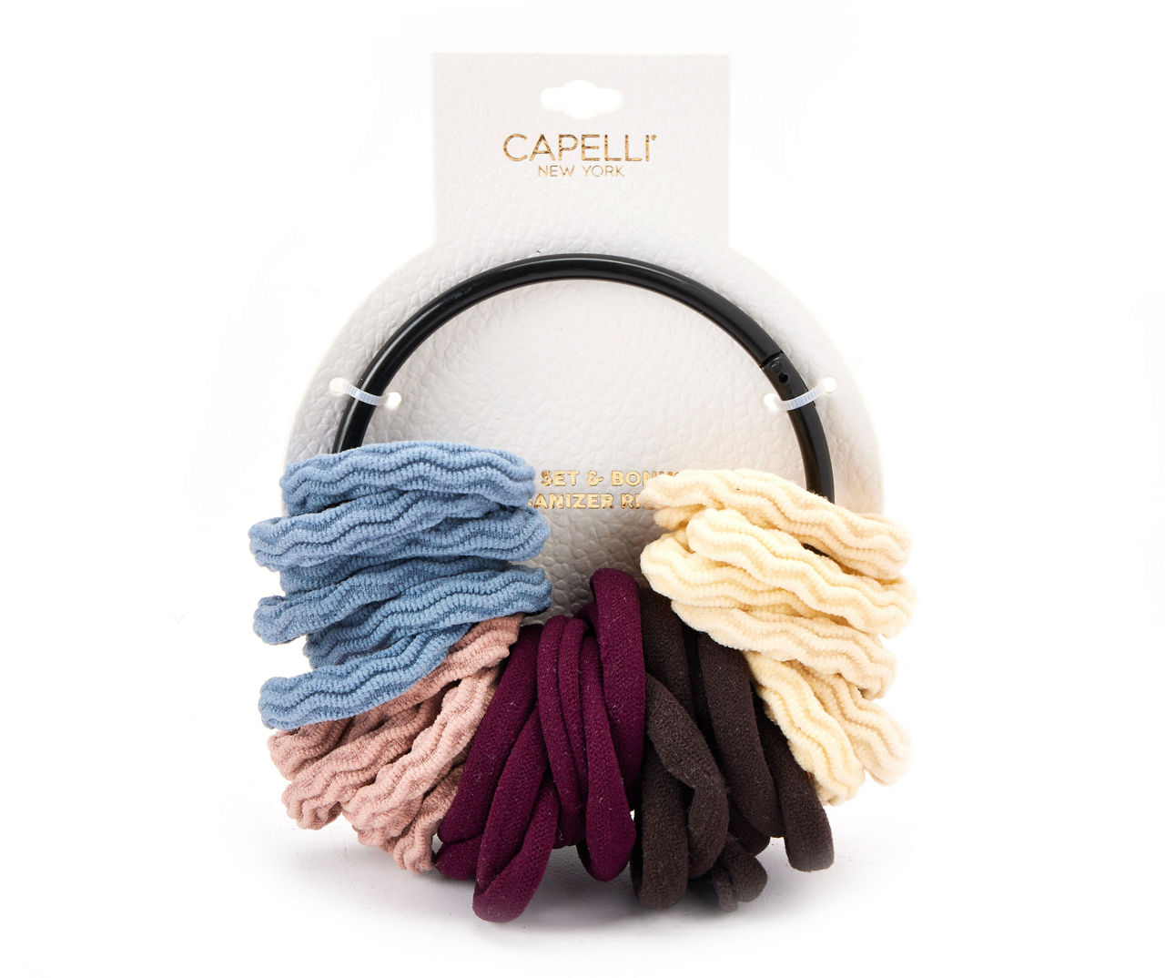 Capelli Pink, Blue & Neutral Wavy 35Piece Hosiery Hair Tie Set Big Lots