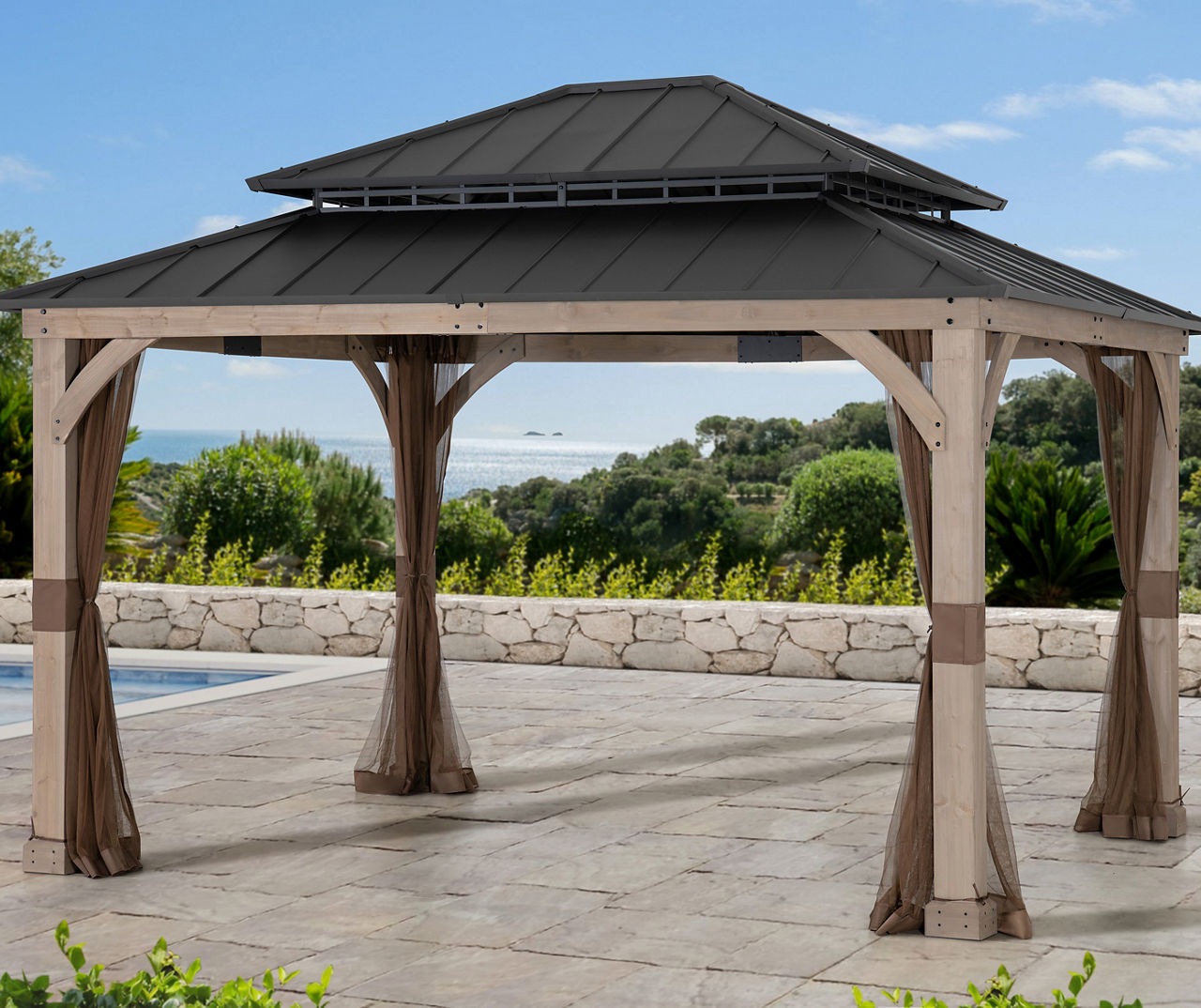 Broyhill 10' x 12' San Marino Hard Top Wood Gazebo