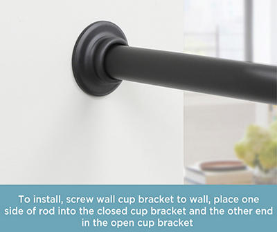 Black 5/8" Wall Cup Rod Brackets, 2-Pack