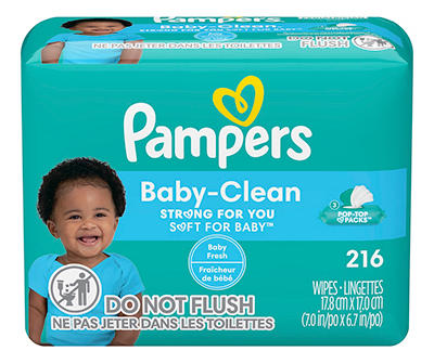 Fresh Scented Baby-Clean Wipes Pop-Top Packs, 3-Pack