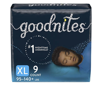 Goodnites Size XL Nighttime Underwear for Boys, 9-Count