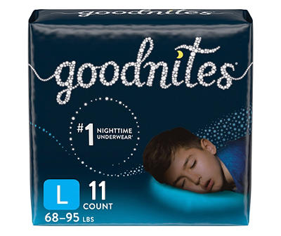 Goodnites Size L Nighttime Underwear for Boys, 11-Count