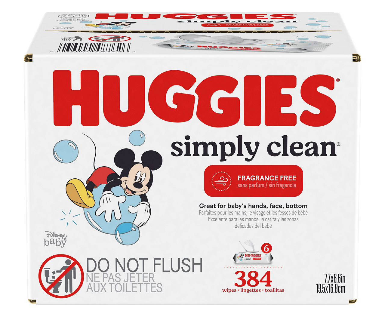 Huggies Huggies Simply Clean Unscented Baby Wipes, 6 FlipTop Packs