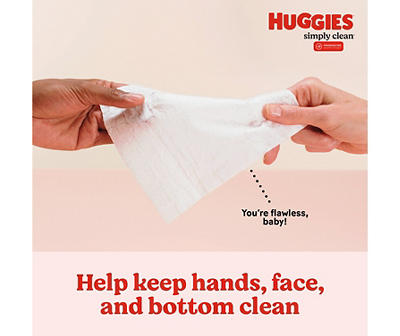 Huggies Simply Clean Unscented Baby Wipes, 3 Flip-Top Packs (192 Wipes Total)