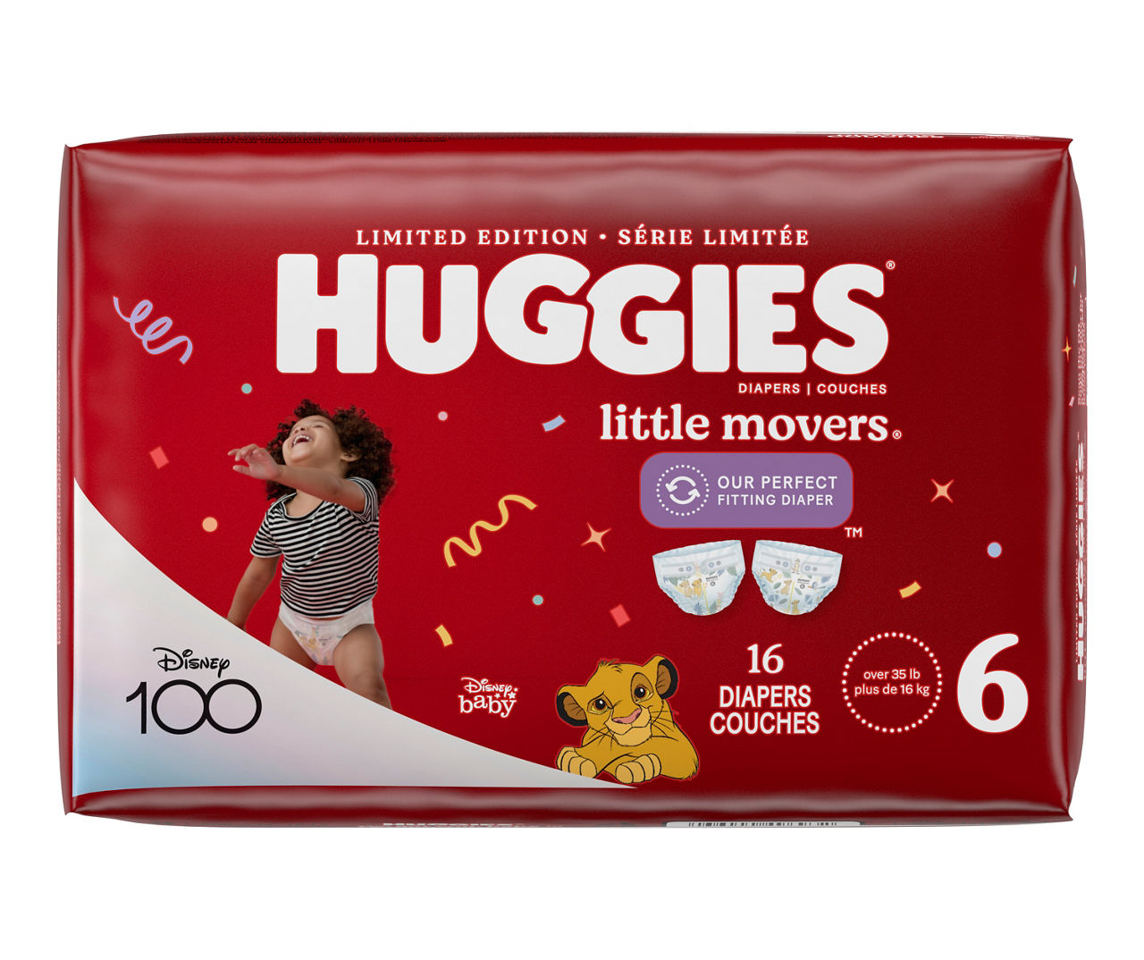 Huggies Little Movers. Diapers, Disney Baby, 6 (Over 35 lb) - 16 diapers