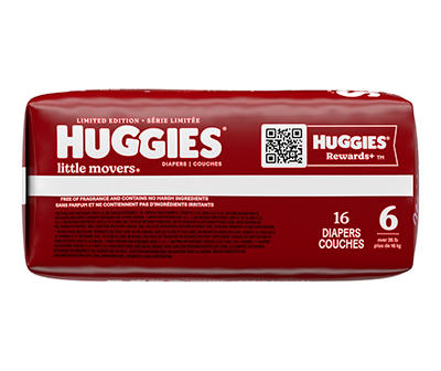 Huggies Little Movers Baby Diapers, Size 6, 16 Ct