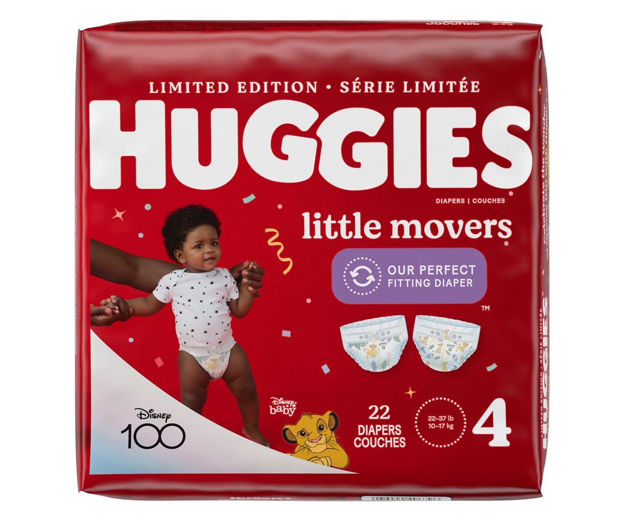 Huggies Little Movers Disney Size 4 Diapers 22-37 lbs - 58 ct box