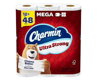 Ultra Strong Toilet Paper 12 Mega Rolls, 242 Sheets Per Roll