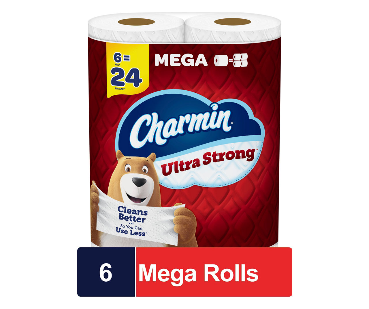 Ultra Strong Toilet Paper 6 Mega Rolls, 242 Sheets Per Roll
