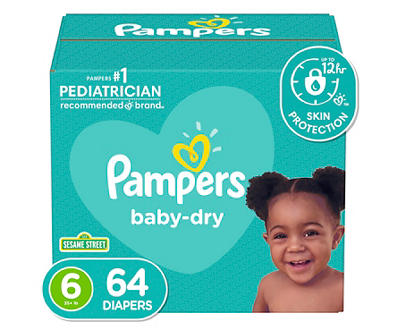 Baby-Dry Diapers, Size 6, 64-Count