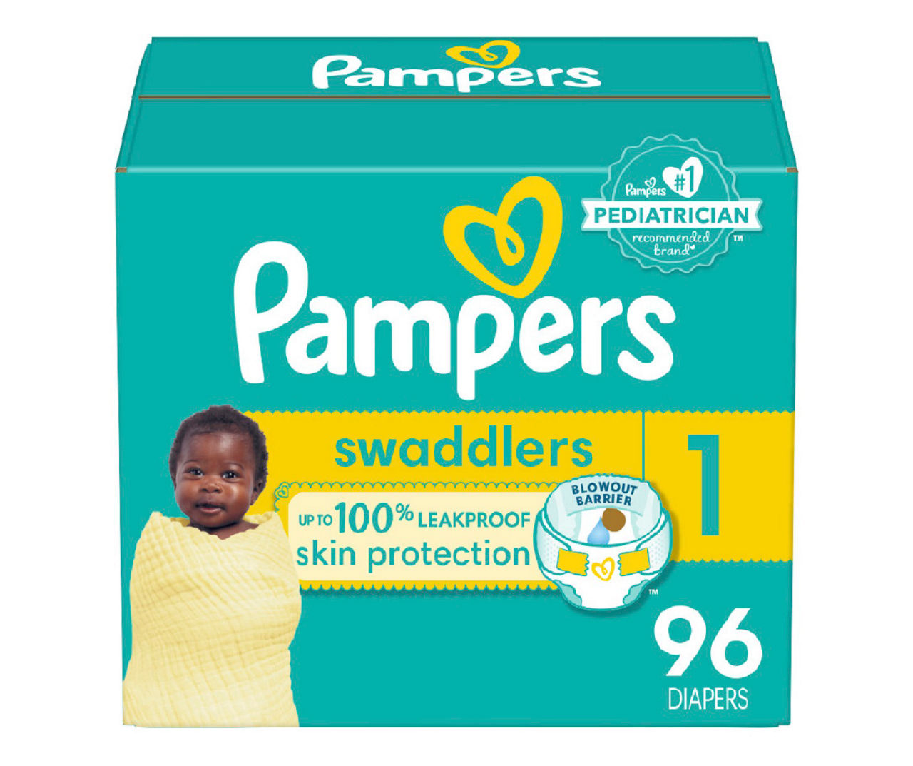 Size 1 Swaddlers Diapers, 96-Count