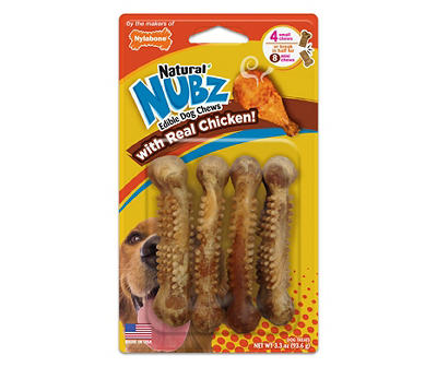 Nylabone Natural Nubz Chicken Small Edible Dog Chews, 4-Count