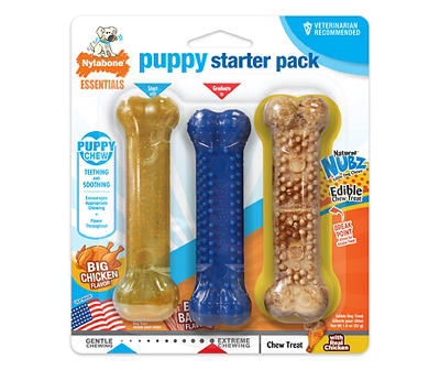 Nylabone 3-Piece Toy & Treat Puppy Starter Pack