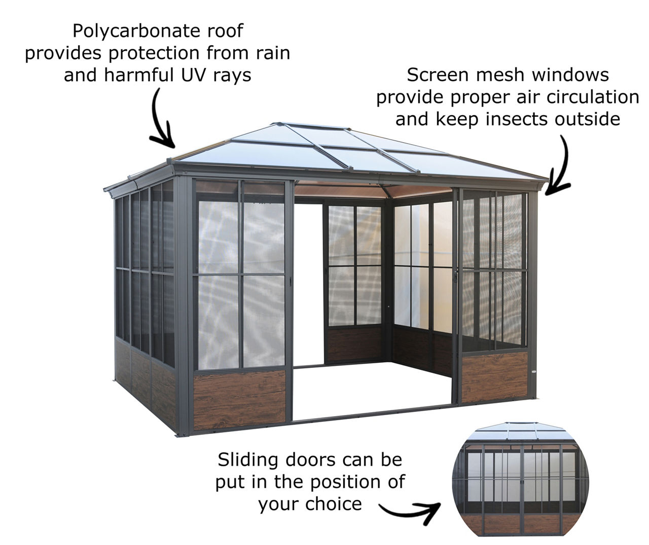 Broyhill 10 x 12 Eastlake Hard Top Screen House Gazebo Big Lots