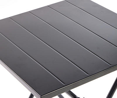 Black Steel Square Folding Patio Table
