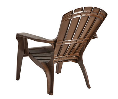 Earth Brown Plastic Stack Outdoor Adirondack Chair
