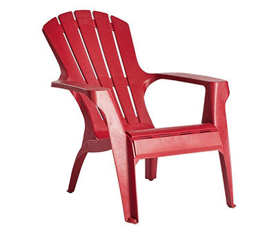 Crimson Red Plastic Stack Outdoor Adirondack Chair