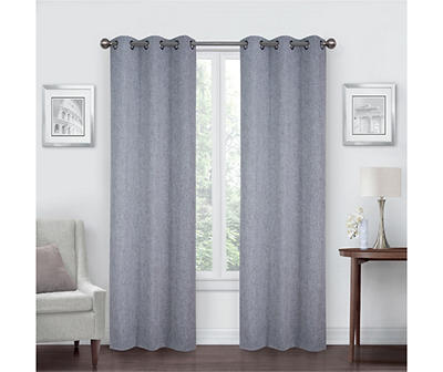 Gray Blackout Grommet Curtain Panel Pair, (84")