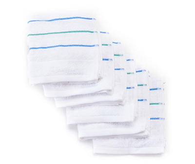 Somanic White Stripe Washcloths, 6-Pack