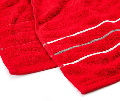 Somanic Red & White Stripe Bath Towel