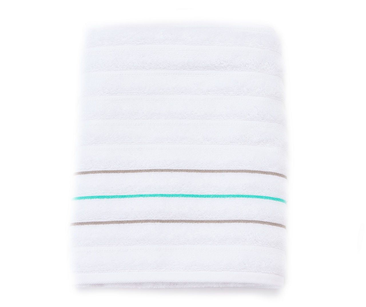 Somanic White & Turquoise Stripe Bath Towel