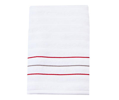 Somanic White & Red Stripe Bath Towel