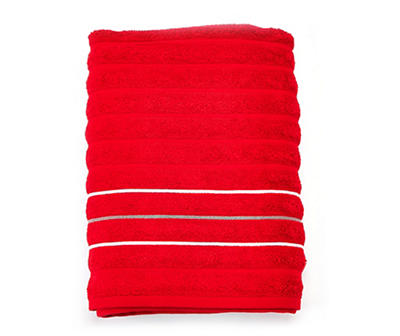 Somanic Red & White Stripe Bath Towel