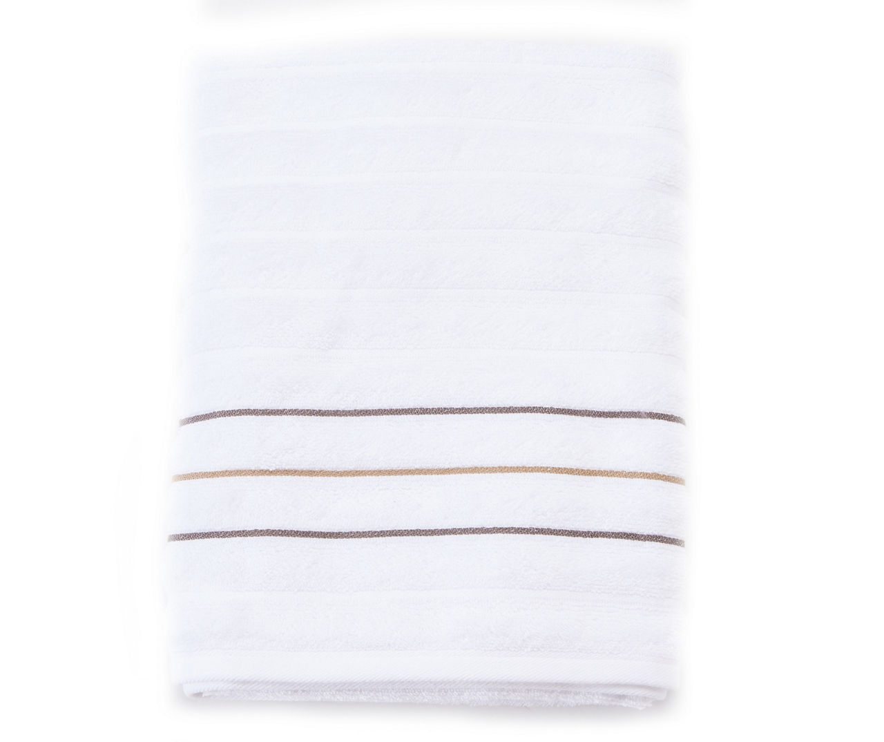 Somanic White & Gray Stripe Bath Towel