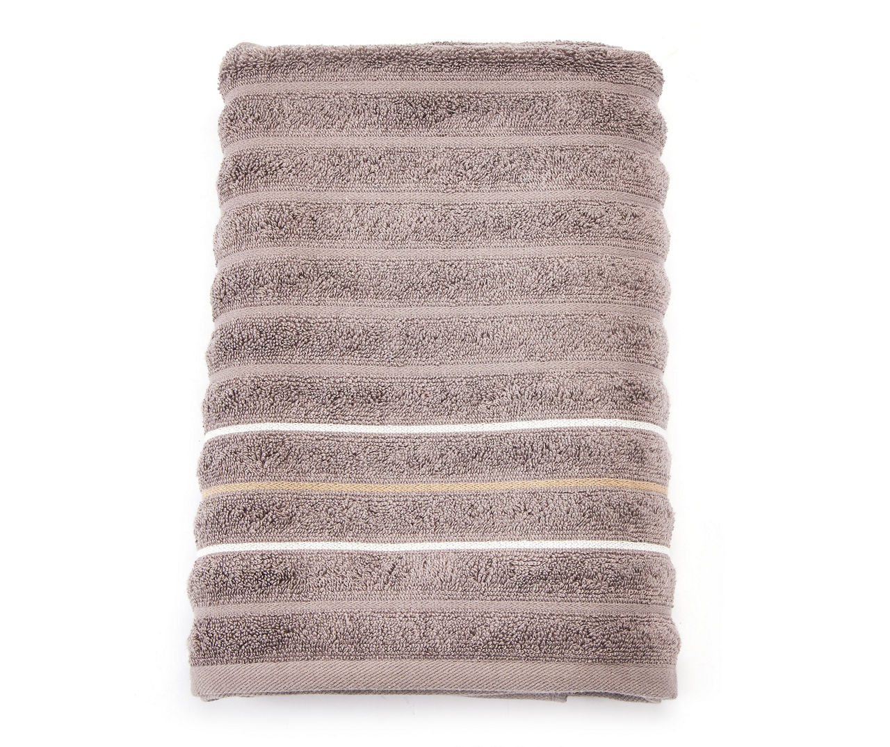 Somanic Gray & White Stripe Bath Towel