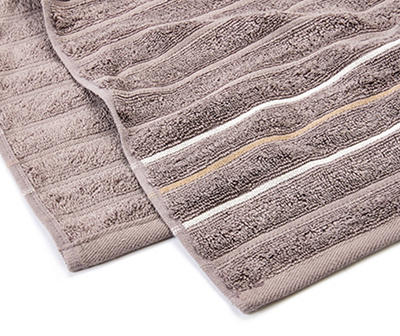 Somanic Gray & White Stripe Hand Towels, 2-Pack