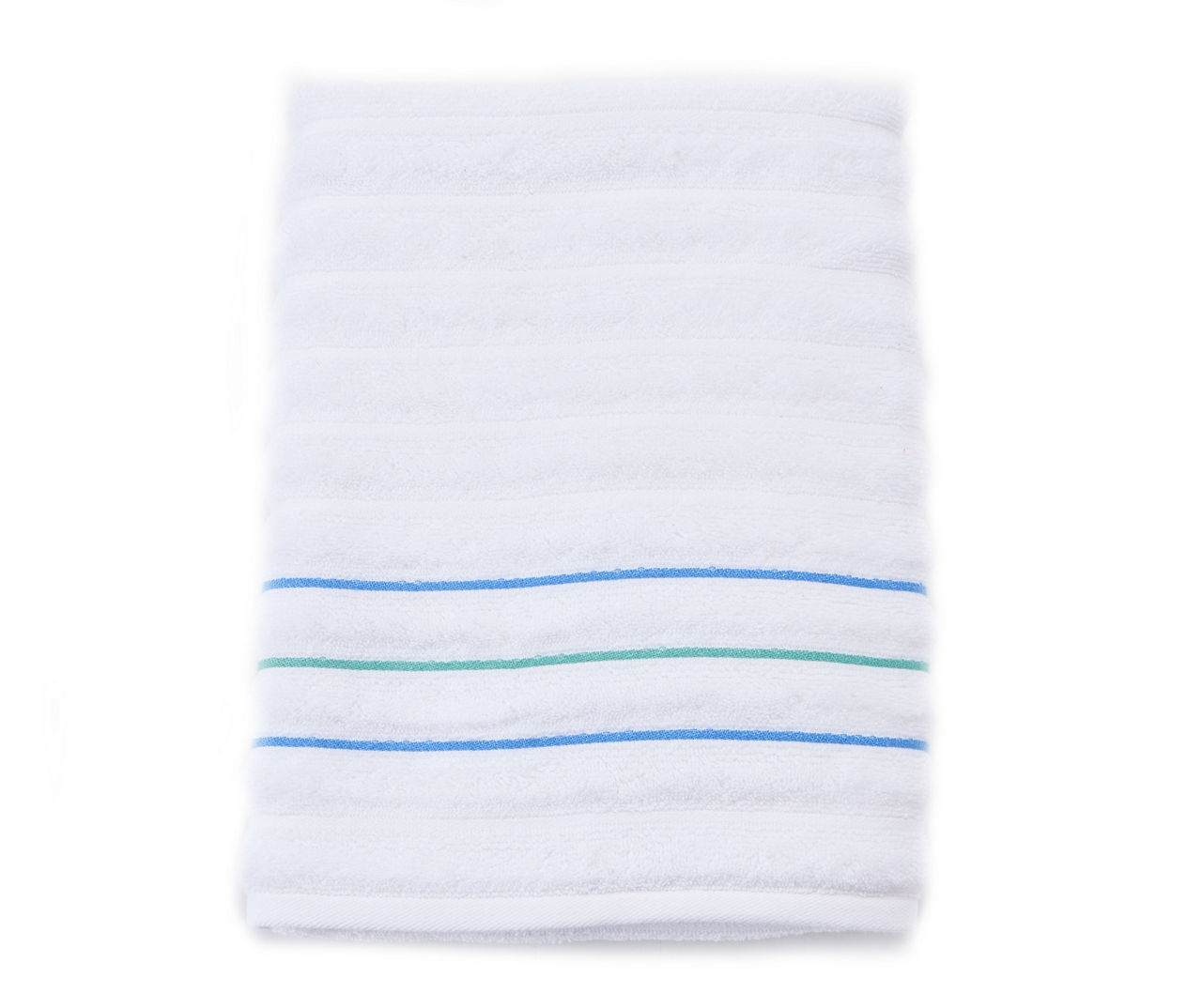 Somanic White & Blue Stripe Bath Towel