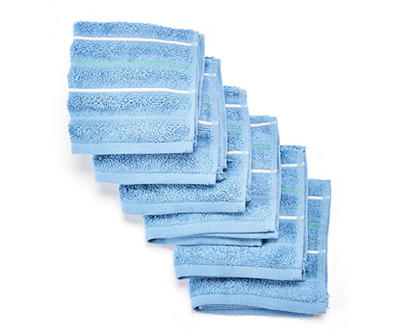 Somanic Blue & White Stripe Washcloths, 6-Pack