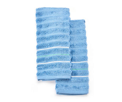 Somanic Blue & White Stripe Hand Towels, 2-Pack
