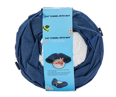 Blue Cat Tunnel With Bed Mat