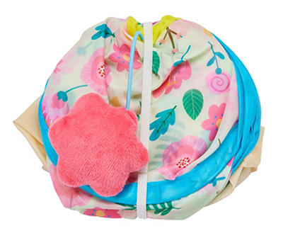 White & Pink Floral Pop-Up Cat Tent