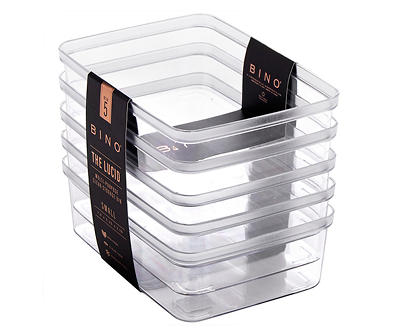 The Lucid Clear Small Storage Bins, 5-Pack