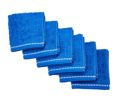 Tropicoastal Blue Quartz Cotton Washcloths, 6-Pack