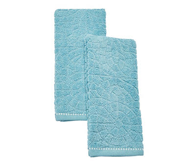 Tropicoastal Stillwater Blue Cotton Hand Towels, 2-Pack