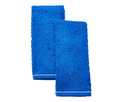 Tropicoastal Blue Quartz Cotton Hand Towels, 2-Pack