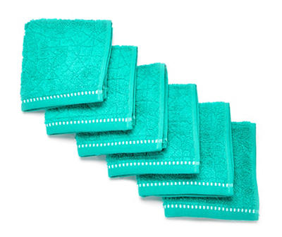 Tropicoastal Billard Green Cotton Washcloths, 6-Pack