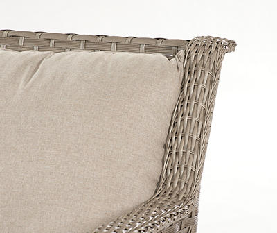 Bancroft 3-Piece Wicker Cushioned Patio Sofa & Ottoman Set