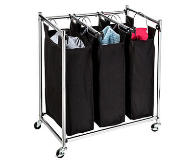 Black Easy Load Triple Laundry Sorter