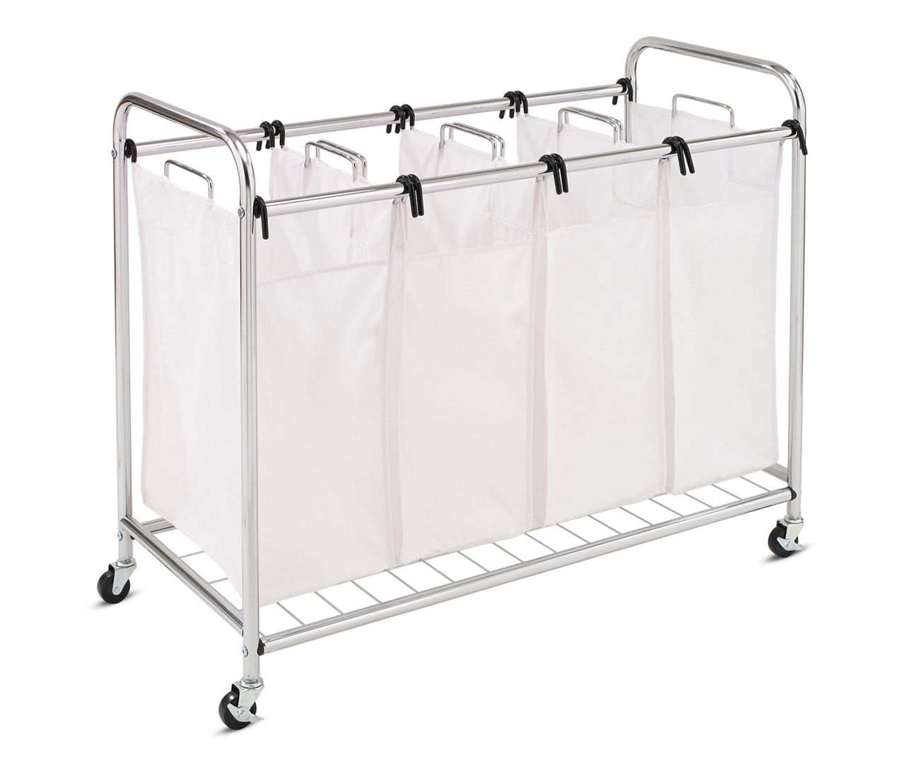 HoneyCanDo Chrome & White Quad Laundry Sorter Big Lots