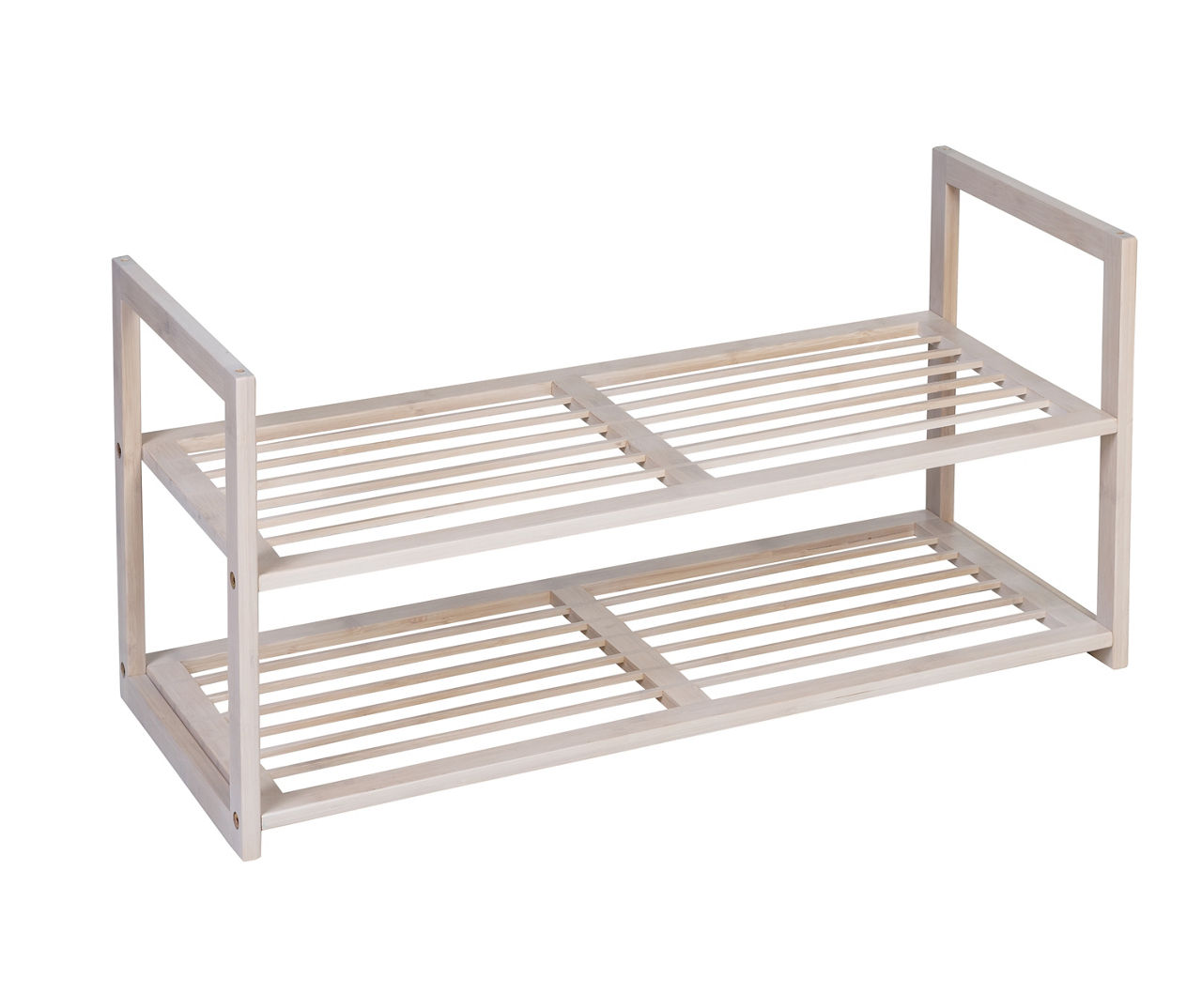 HoneyCanDo Whitewash Bamboo 2Tier Stackable Shoe Rack Big Lots