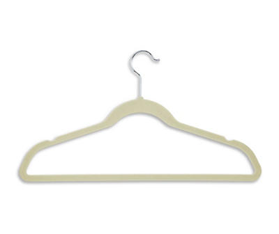 White Slim-Profile Non-Slip Velvet Hangers, 50-Pack