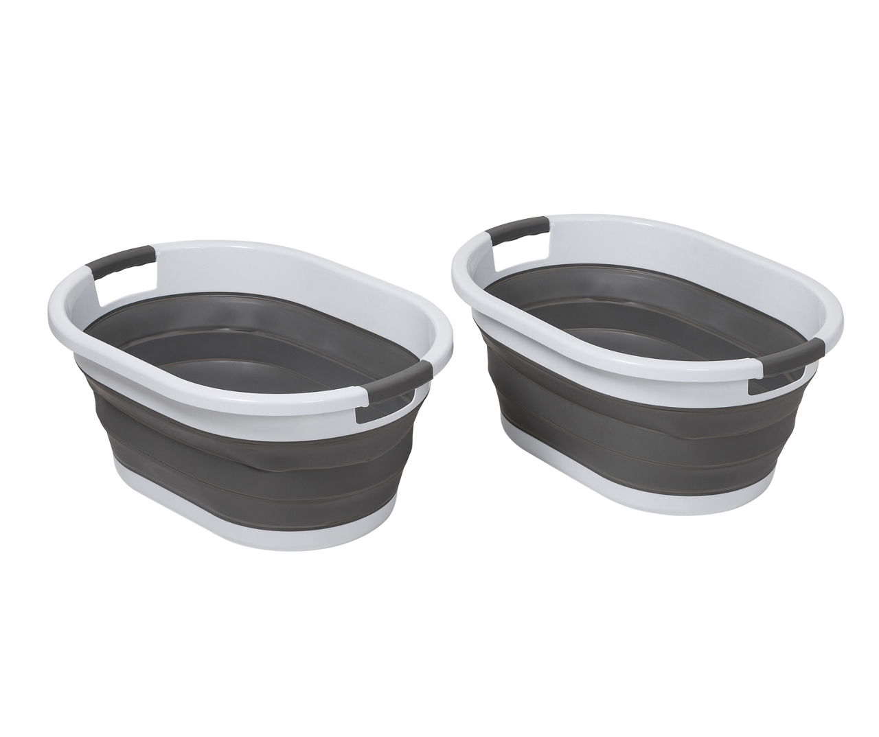 Honey-Can-Do Dark Gray & White Collapsible Laundry Baskets, 2-Pack