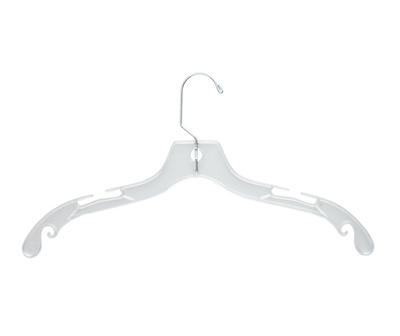 Clear Notched Plastic Hangers, 24-Pack