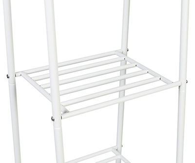 White A-Frame Freestanding Closet With Rack & Shelves
