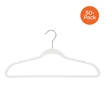 White Slim Rubber Hangers, 50-Pack